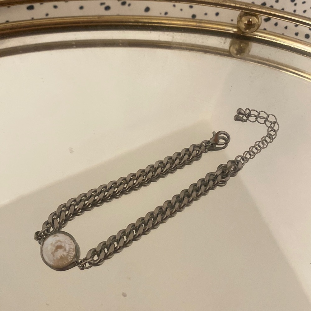 Rose Quartz Silver Bracelet